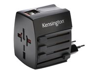 Kensington International Travel Adapter - Adaptateur secteur (BS 1363, NEMA 1-15, Europlug, AS/NZS 3112, 2 x USB) - noir K33998WW