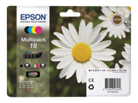 Epson 18 Multipack - pack de 4 - noir, jaune, cyan, magenta - originale - cartouche d'encre (pack de 6) 7107581