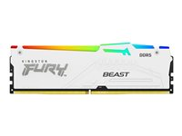 Kingston FURY Beast RGB - DDR5 - kit - 32 Go: 2 x 16 Go - DIMM 288 broches - 5200 MHz / PC5-41600 - CL40 - 1.25 V - mémoire sans tampon - on-die ECC - blanc KF552C40BWAK2-32